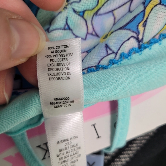 NWT Vintage Pink by Kmart Robe/Chemis Set Teal Floral Size 2XL Cotton Poly Blend - Picture 12 of 12